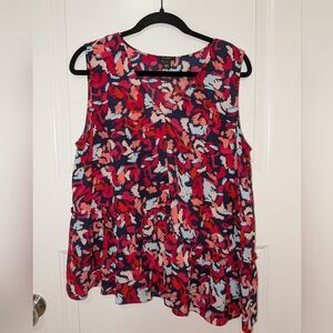 HALOGEN Size L Floral Peplum Top - Nordstrom Brand - Stunning Colors